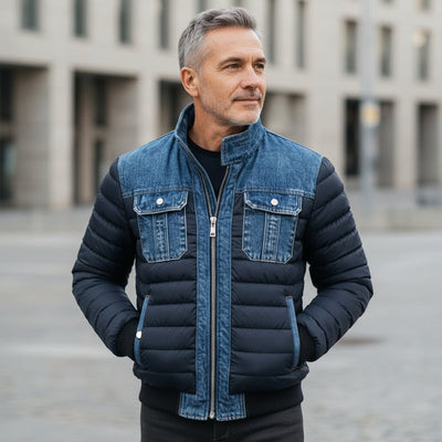 Giacca Ibrida in Denim Trapuntato